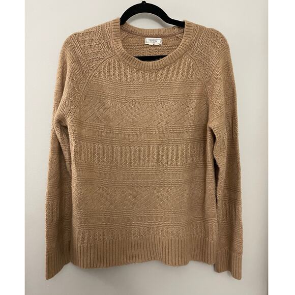 Fat Face Classic Preppy Capsule Cozy Camel Alpaca Blend Textured Sweater M 6 - Picture 1 of 8